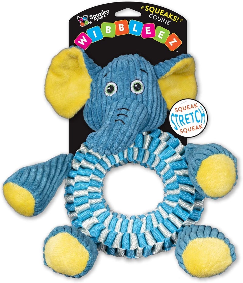 Spunky Pup Wibbleez Round | Assorted Stuffed Animal Dog Toy | Durable Plush and Nylon Fetch and Throw Toy for Dogs | Squeaker Tug Toy | Stuffed Toy for Dogs and Puppies | Stuffed Animal Chew Toy - Image 2